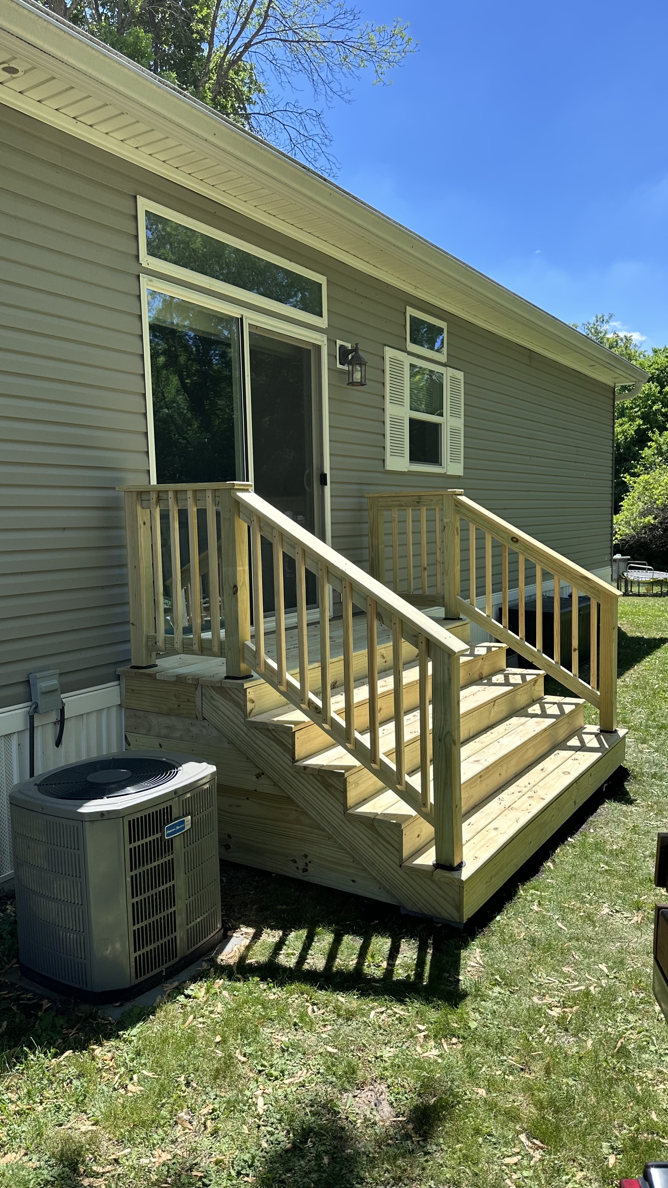 Full Size Steps with Landing and Railing
